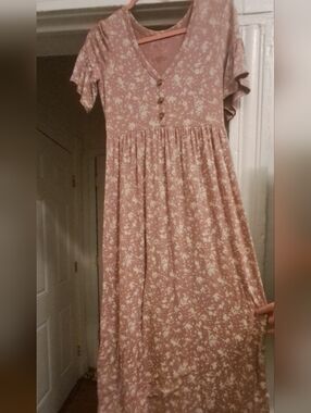 a:glow Maternity Flower Pink Maxi Dress